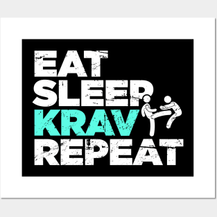 Eat, Sleep, Krav, Repeat | Funny Krav Maga Posters and Art